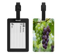 Juicy Grape Cluster Luggage Tags for Suitcases Personalized Luggage Tags Business Card Holder Travel ID Bag Tag with Address Card Quick Spot Baggage Identifier for Carry On