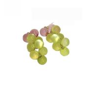 Juicy Grape String Earrings Green Beaded Cluster Drop Earrings Charm Jewelry Gift for Women