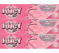 Juicy Jay's Cotton Candy King Size Rolling Papers (3) - 96 Sheets, Sweet & Flavorful, Perfect for Smooth Smoking