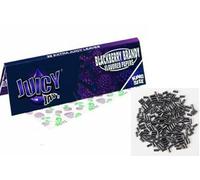 Juicy Jays King Size Slim FRUITY Flavoured Rolling Papers mix & match (10, blackberry brandy + 2 SINGLE KSP FLINTS) NICOTINE FREE