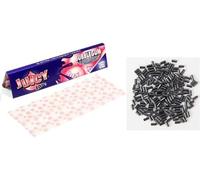 Juicy Jays King Size Slim Fruity Flavoured Rolling Papers Mix NICOTINE FREE (10 X BUBBLEGUM+ 2 Single Ksp partners Flints)