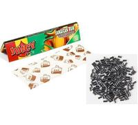 Juicy Jays King Size Slim Fruity Flavoured Rolling Papers Mix NICOTINE FREE (10 X JAMAICAN RUM + 2 Single Ksp partners Flints)