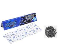 Juicy Jays King Size Slim Fruity Flavoured Rolling Papers Mix NICOTINE FREE (5 X BLUEBERRY+ 2 KSP SINGLE FLINTS)