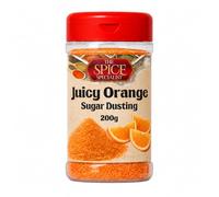 Juicy Orange Sugar Dusting 200g - Coffee Topping for Hot Chocolate, Latte, Cappuccino, Cupcake Sprinkles, Popcorn Seasoning, Baking Decoration - by The Spice Specialist