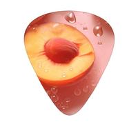 juicy peach guitar pick set, 3 different thicknesses, 12 pieces for a variety of instruments