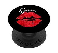 Juicy Red Lips Gemini Zodiac Sign Gift PopSockets Swappable PopGrip