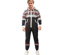 Juicy Trendz Mens Onesie Adult Jumpsuit - Warm Hooded Onesie for Men & Women - Cozy Nightwear and Loungewear - Comfortable Mens One-Piece Pyjamas, Ideal Sleepwear Suit Charcoal-red