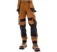 Juicy Trendz Mens Work Trousers - Work Pants with Multiple Tools Holder Pockets, Cargo Style Workwear for Construction and Gardening, Khaki