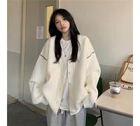 Juig Autumn and Winter Lazy Wind Soft Waxy Sweet College Style Sweater Cardigan Female Student Korean Style Loose Wear Outer Coat