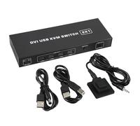 Juinrinet DVI KVM Switch 2-In-1 4K Long Reach Cable for Sharing Use | Long reach 10m cabling enables flexible placement while sharing a 4K screen, keyboard, and mouse between two PCs with no .