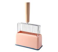 Juinrinet Litter Scoop with Holder Stand for Cats - Easy Clean Stainless | Compact storage for busy multi-cat homes; organizer hides scoop, keeps litter contained, and reduces print mess.