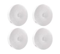 Juinrinet Motion Sensor Night Light USB Rechargeable Under Cabinet 4 Pack | PIR motion senses in the dark, auto-on at 3-5 m, auto-off after 20 s; 200 mAh USB rechargeable battery.