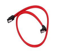 Juinrinet SATA 3.0 Cable Right Angle 50cm 6Gb/s Nylon Sleeved Premium Red
