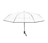 Juinrinet Transparent Umbrella Auto Open Close Folding Windproof Compact | Clear canopy lets you see through wind and rain while the black border adds a chic silhouette and shade.
