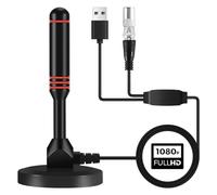 Juinrinet TV Antenna Indoor HDTV Antenna 130 Mile Range Free Local Channels | Plug and play indoor antenna supports DTMB free broadcasts, offering stable reception across multiple rooms with no fees.