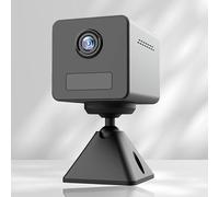 Juinteo Indoor Security Camera, HD Wifi Camera, Bluetooth, Long Battery Life, Built-in Microphone, Motion Detector, Infrared, HD Night Vision, 360° Magnetic Rotating base (Android and iOS only)