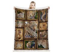 Juirnost Cheetah Blanket - Just Girl Who Loves Leopard Throw, Plush Jungle Safari Print for Bed Sofa, Gifts for Girl Boy Kids Children