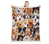 Juirnost Dog Print Blanket, Polyester, Throw Blanket, Dog Themed, Multi-colored, 50" x 60"