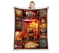 Juirnost Firefighter Gifts for Men Firefighter Blanket Firemen Throw Blanket Firefighters' Day Birthday Gift Idea Fireman Practitioner Throw Blankets Fleece Soft Cozy Luxury Gifts for Firefighters