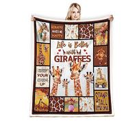 Juirnost Giraffe Blanket Giraffe Fleece Throw Blanket for Women, Men and Kids Just A Girl Who Loves Giraffes Blanket 50" x 60" Cozy Fleece Throw Blanket Best Gift Home Decor for Bed Couch Outdoor