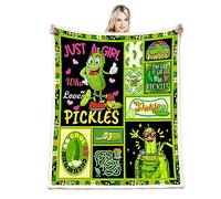 Juirnost Pickle Blanket,Just A Girl Who Loves Pickles Blanket,Pickle Gifts for Pickle Lovers,Pickles Blanket Gifts for Girl Women,Funny Pickle Gifts Blanket Soft Blanket for Sofa Bed Gift 50" x 60"