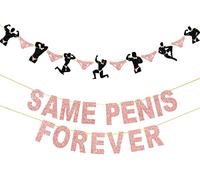 Juivesia Bachelorette Party Banner, Hen Party Decorations Photo Props Garland Favours Naughty Funny Hanging Sign Bridal Shower Wedding Supplies Same Willy Forever