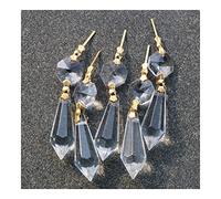 JUIYU Chandelier Crystal Prisms Pendants 20pcs Clear Chandelier Icicle Prisms Hanging Crystal Replacement with Octagon Crystal Bead Crystals Lighting Lamp Replacement Parts