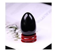JUIYU Crystal Stone 1PC Natural Crystal Egg Semi Precious Stone Rose Quartz Presents (Color : Obsidian, Size : 40x30mm)