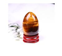 JUIYU Crystal Stone 1PC Natural Crystal Egg Semi Precious Stone Rose Quartz Presents (Color : Tiger eye, Size : 40x30mm)