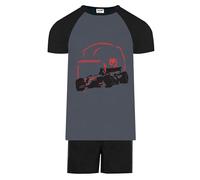 Jujak Boys Racing Car Grand Prix Design 2 Short Pyjamas PJs Motor Sports Premium Range (UK, Age, 13 Years, 14 Years, Regular, Grey/Black-D5)