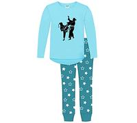 Jujak Girls Martial Arts Pyjamas Long Sleeved Pjs Judo Taekwondo Karate (Blue, 15-16 Years)