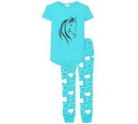 Jujak Girls Pyjamas Pjs Palomino Horse Pony Design 2 Short Sleeved Premium Range (UK, Age, 12 Years, 13 Years, Regular, Cyan)