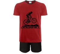 Jujak Kids Mountain Bike Short Pyjamas Pjs Cotton Premium Range (UK, Age, 14 Years, 15 Years, Regular, Red)