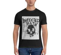 jujiabao Infected-Rain-sksks-Active-T-Shirt-Men-Workout-Shirt-Clothes-for-Men-Mens-Plain-t-Shirts Black L
