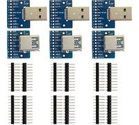 jujinglobal USB 3.0 Type A Male and Female Breakout Board USB to DIP Adapter with 10 Pin Straight Pin Header and Right Angel Pin Header (Pack of 3Pair / 6pcs)