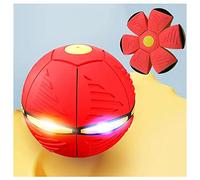 JUJNE Deformed Flying Saucer Ball, Popup Ball Toy Magic Deformable Pop Up Ball, Flying Disc Turns Into A Ball,Red-1PC