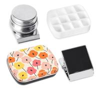 JUJNE Portable Mini Tin, Empty Watercolour Palette with 12 Compartments, Small Paint Storage Sets with Magnetic Clip and Oil Pot, , Easy Installation, Easy to Use