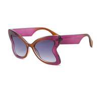 JUJNTNT Butterfly Sunglasses for Women Oversized Unique Heart Shaped Trendy Leopard Uv400(Purple-Gray)