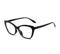 JUJNTNT Clear Women Glasses Frame Retro Spring Hinge Men Cat Eye Double Color Frame(Black)