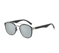 JUJNTNT Double Bridges Sunglasses for Women Men Luxury Retro Gradient Mirror Uv400(Black silver mirror)