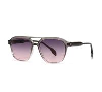 JUJNTNT Double Bridges Sunglasses for Women Men Luxury Retro Gradient Uv400(Grey pink grey pink)