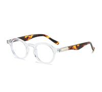 JUJNTNT Fashion Small Round Double Color Sunglasses Women Retro Clear Gradient Shades Uv400 Men Punk(Transparent clear)