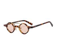 JUJNTNT Fashion Small Square Sunglasses Women Retro Double Bridges Clear Ocean Lens Shades Uv400 Men Rivets Punk(Leopard champagne)
