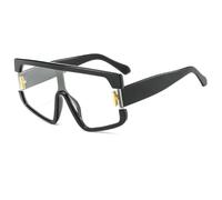 JUJNTNT Fashionable Black Oversized Square Sunglasses for Men and Women, Lightweight Durable Frame with Comfortable Fit, Me