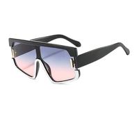 JUJNTNT Fashionable Black Oversized Square Sunglasses for Men and Women, Lightweight Durable Frame with Comfortable Fit, Me