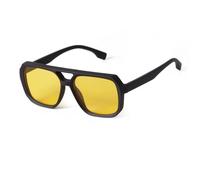 JUJNTNT Flat Top Square Sunglasses for Men Women Oversized Thick Frame Eyewear with Double Bridge Design Retro Geometric Ti