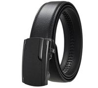 JUJNTNT Leather Belts for Men Alloy Automatic Buckle Without Holes Men(120cm/14)