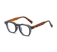 JUJNTNT Literary Retro Glasses with Frames, Featuring High-strength and Durable Blocking Lenses(GRAY)