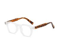 JUJNTNT Literary Retro Glasses with Frames, Featuring High-strength and Durable Blocking Lenses(WHITE)