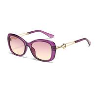JUJNTNT Luxury Gradient Square Women Sunglasses Personality Frame Swan Decoration Trendy All Match Men Casual Uv400(purple pink tea)